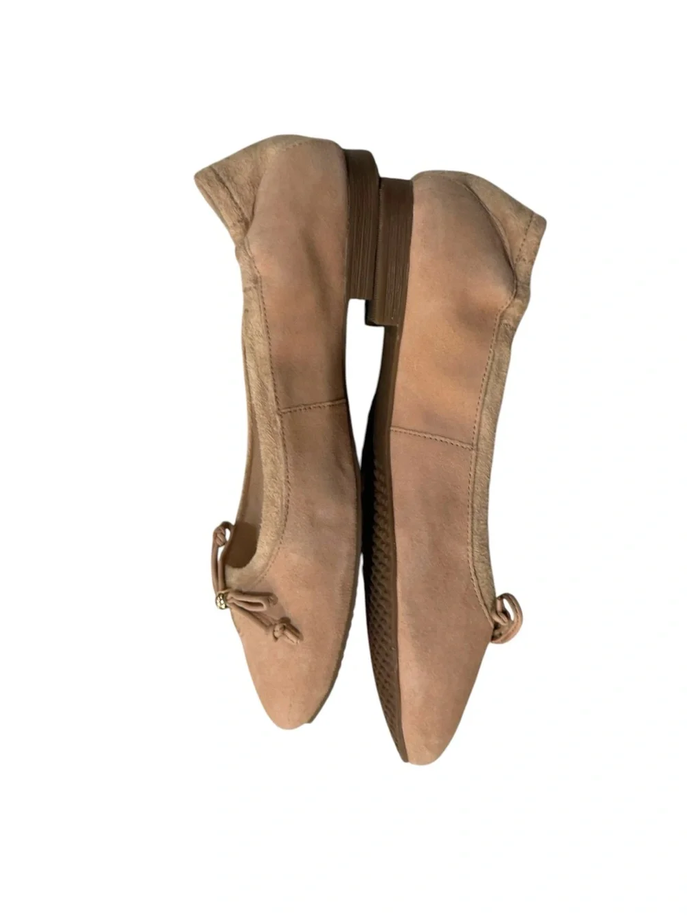 Cole Haan Blush Pink Suede Bow Ballet Flats